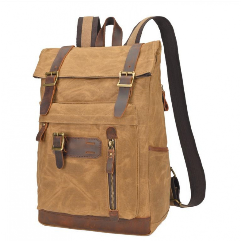 Hiking Backpack Waterproof - European and American cross-border oil wax