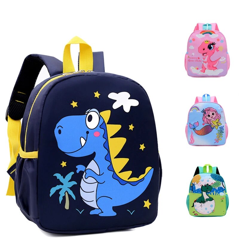 School Backpack Teen - Cartoon Cute Dinosaur Printed SchoolBags Trendy