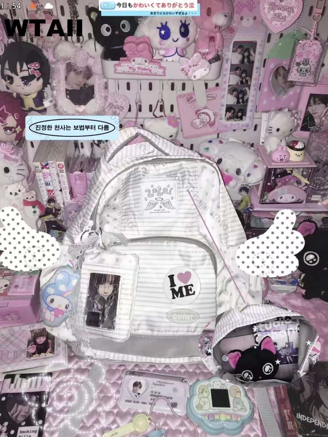 Fashion Striped Dot Decor Back - Canvas Backpack Casual review and price