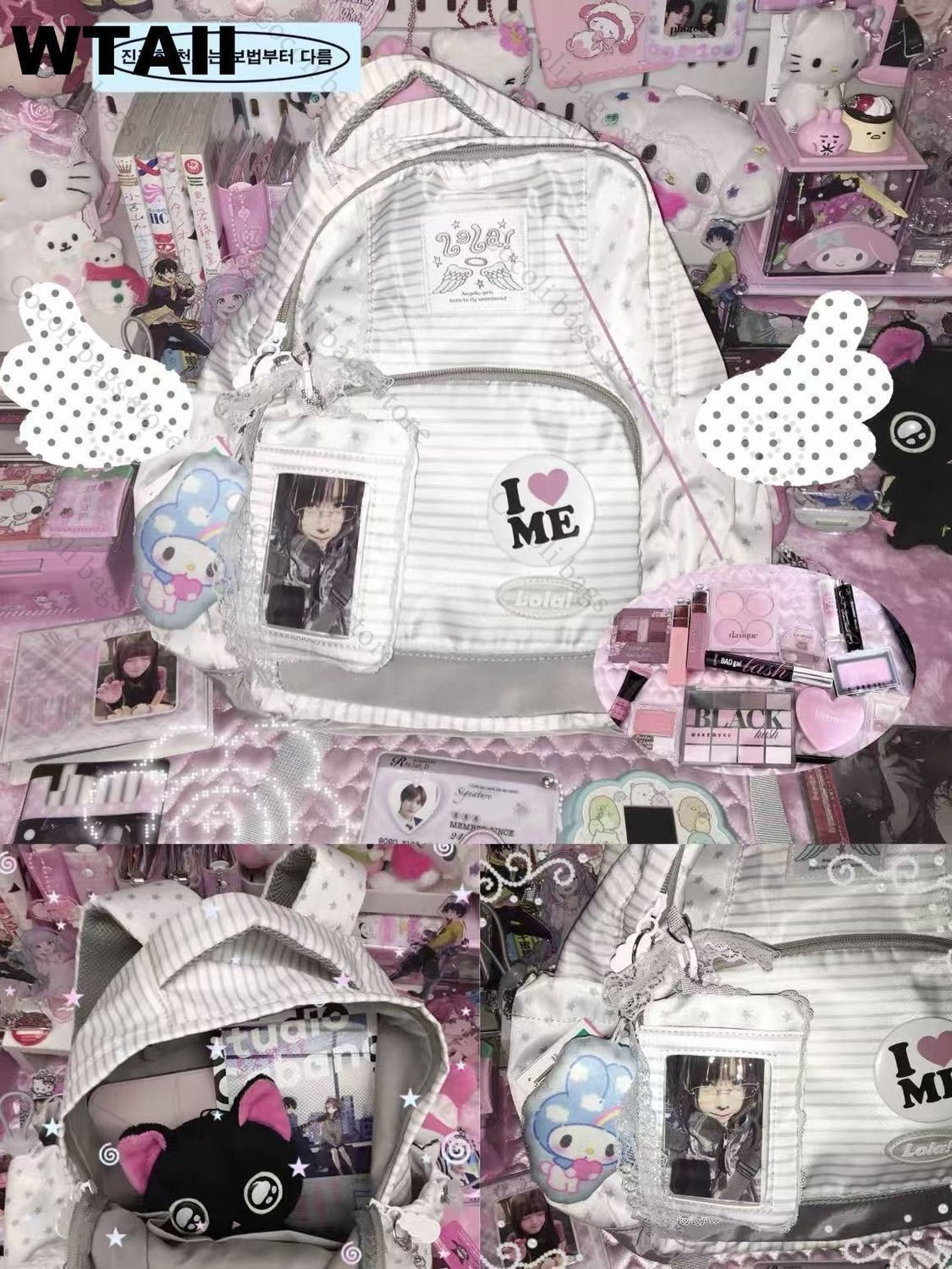 Fashion Striped Dot Decor Back - Canvas Backpack Casual review and price