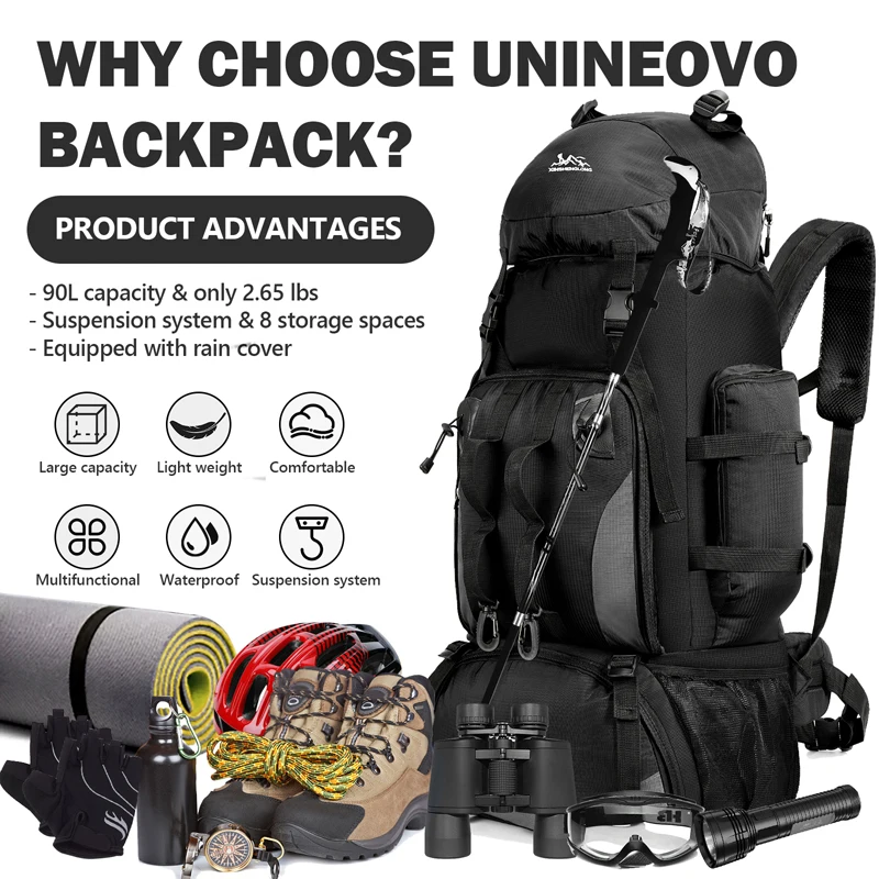 Large 90L Travel Backpack Mili - Rucksack Military Style review and price
