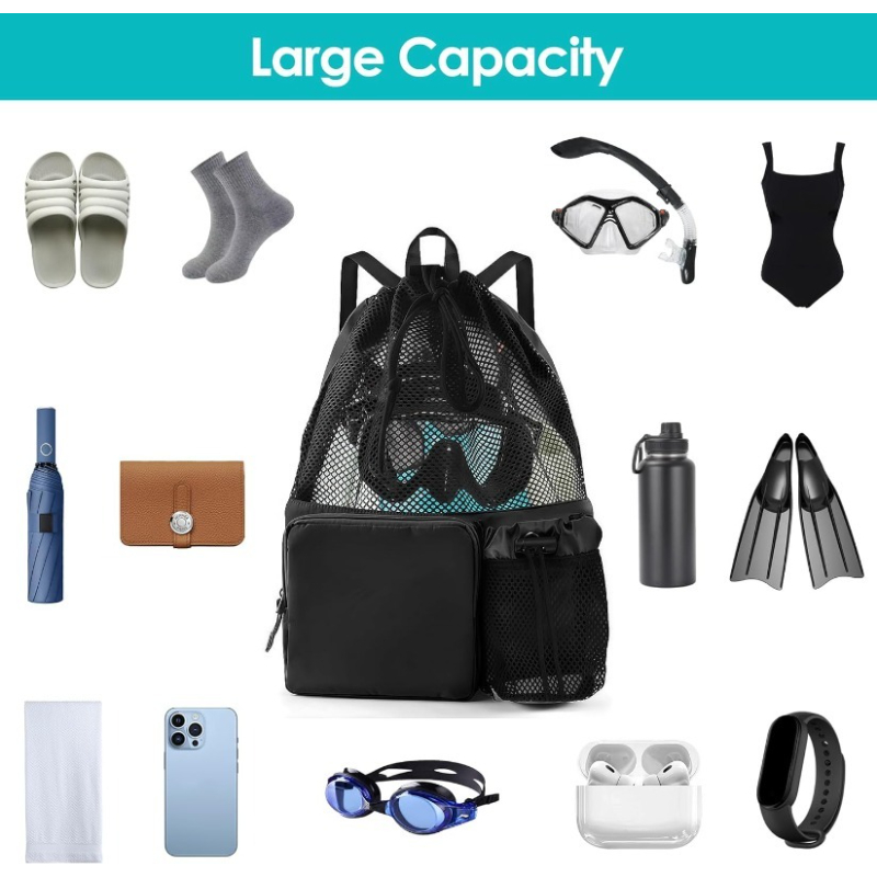 Large Capacity Mesh Drawstring - Drawstring Gym Bag review and price