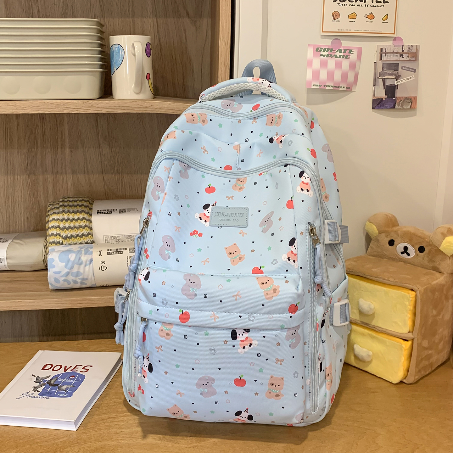 Cute Animal Print Backpack Wom - Canvas Backpack Casual review and price