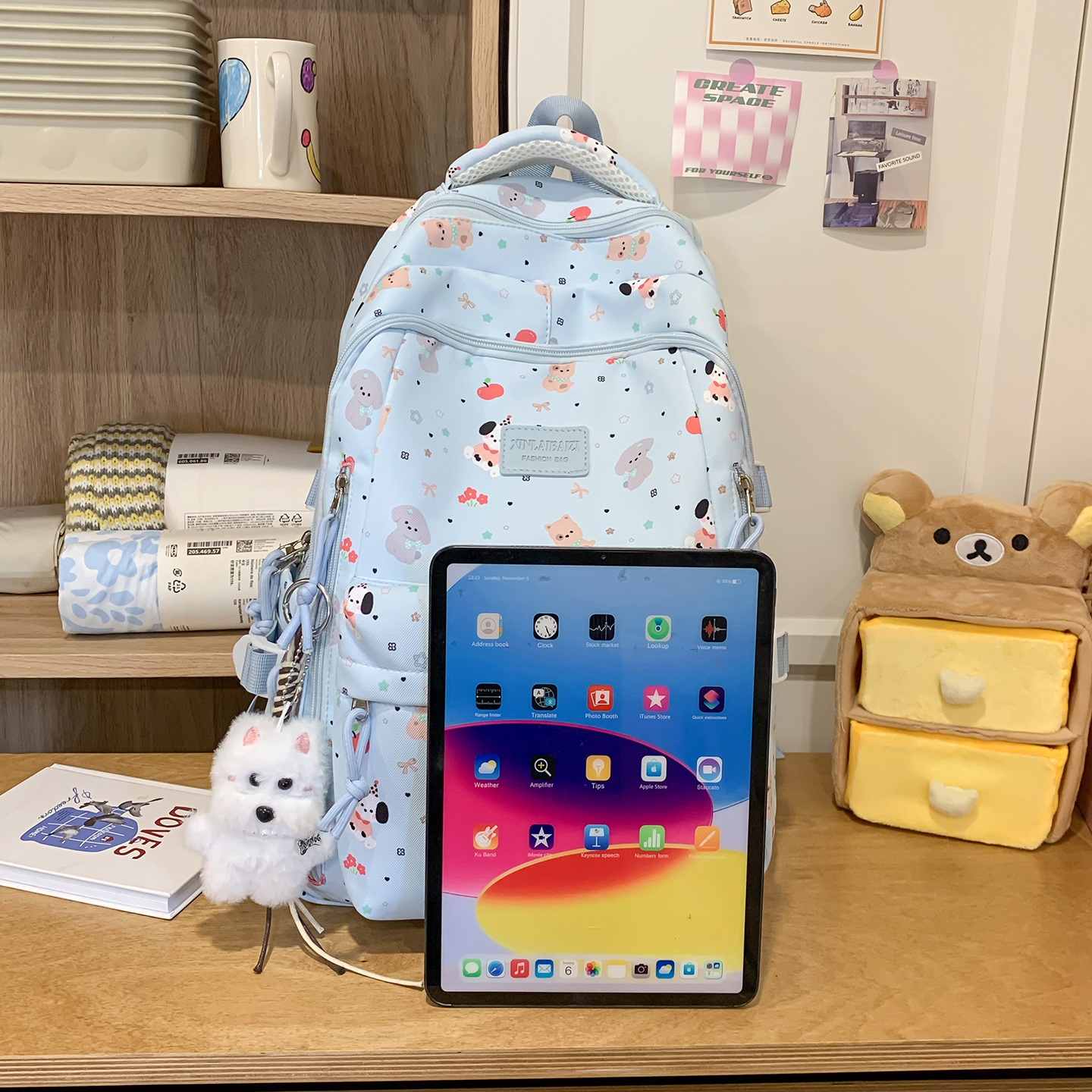 Cute Animal Print Backpack Wom - Canvas Backpack Casual review and price
