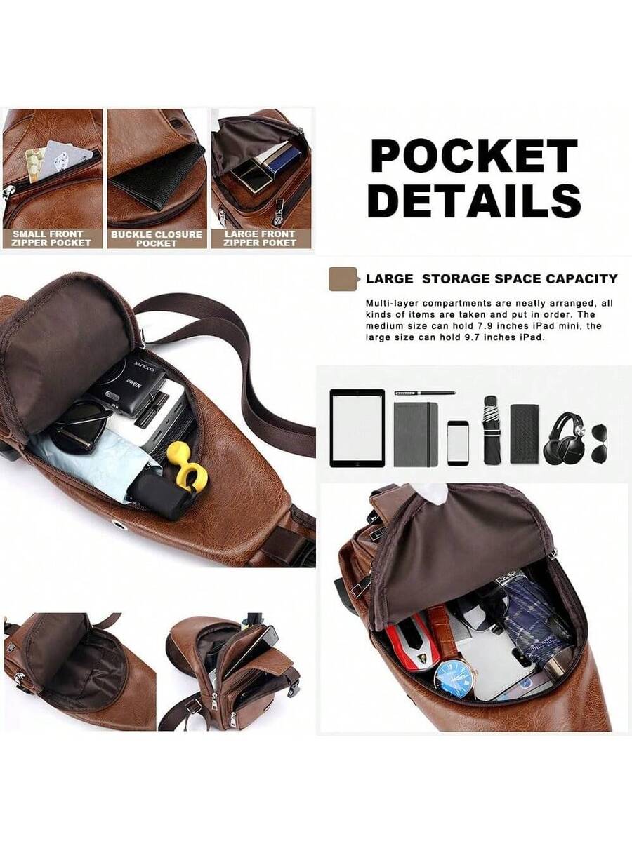 Mens Sling Bag With USB Port,  - Sling Backpack Shoulder review and price
