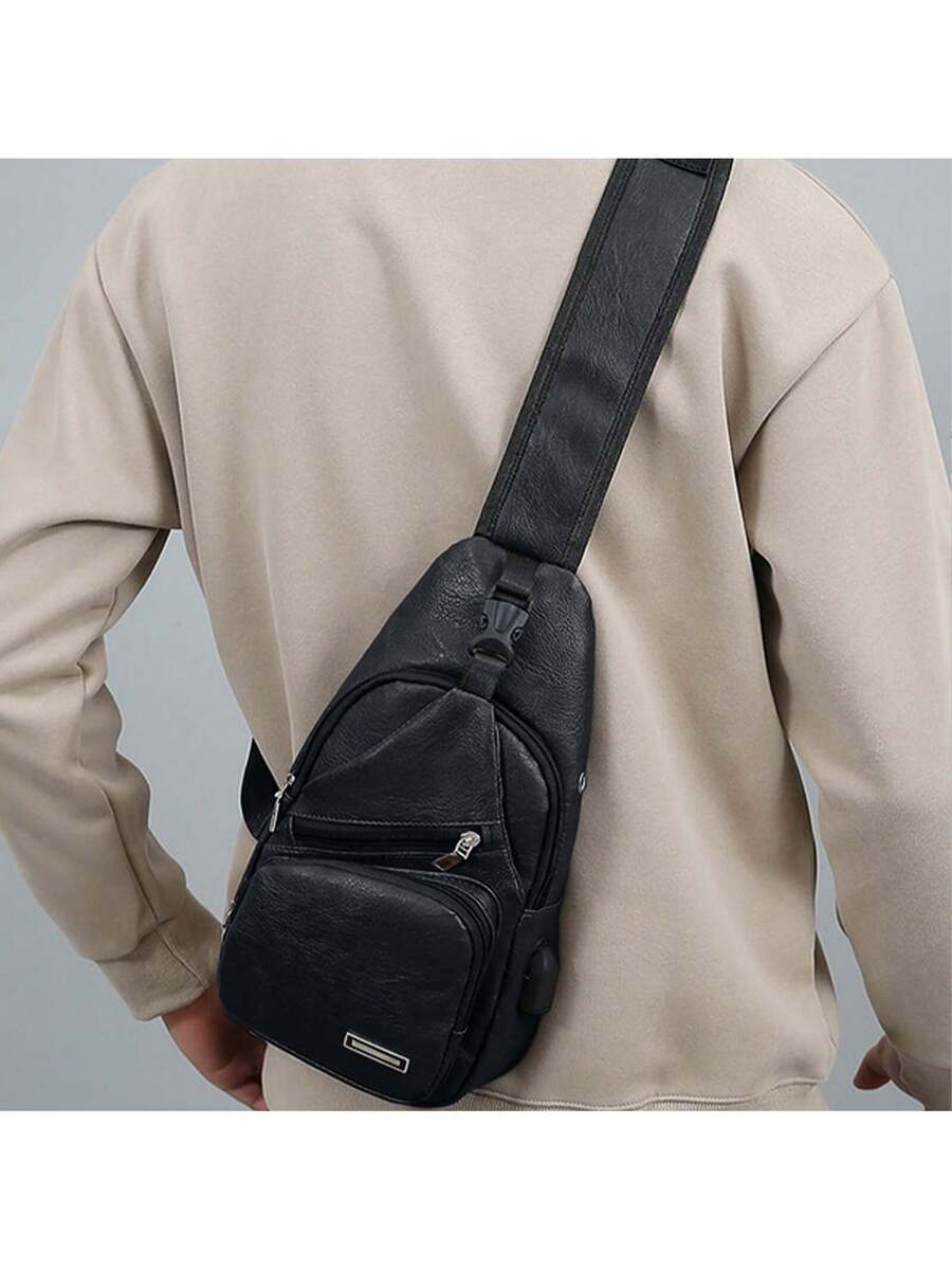 Mens Sling Bag With USB Port,  - Sling Backpack Shoulder review and price