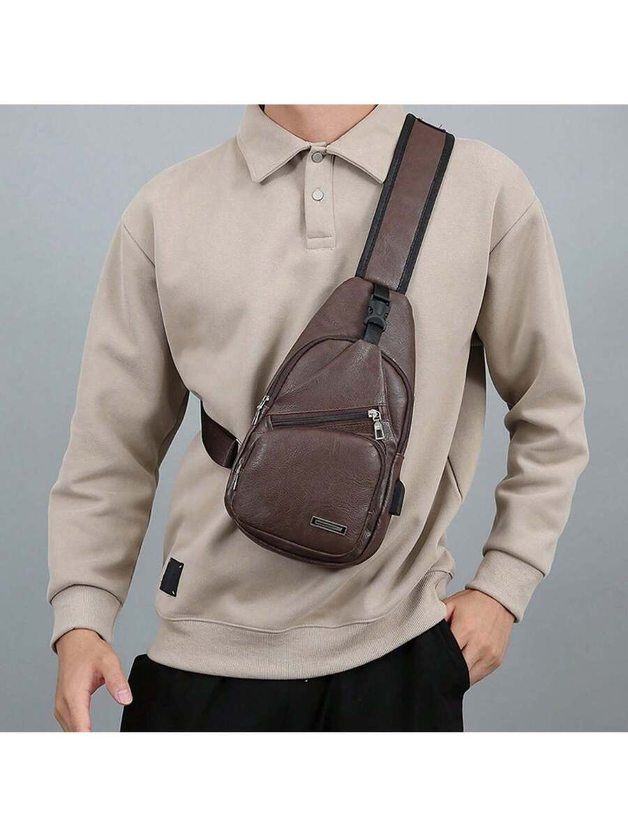 Mens Sling Bag With USB Port,  - Sling Backpack Shoulder review and price