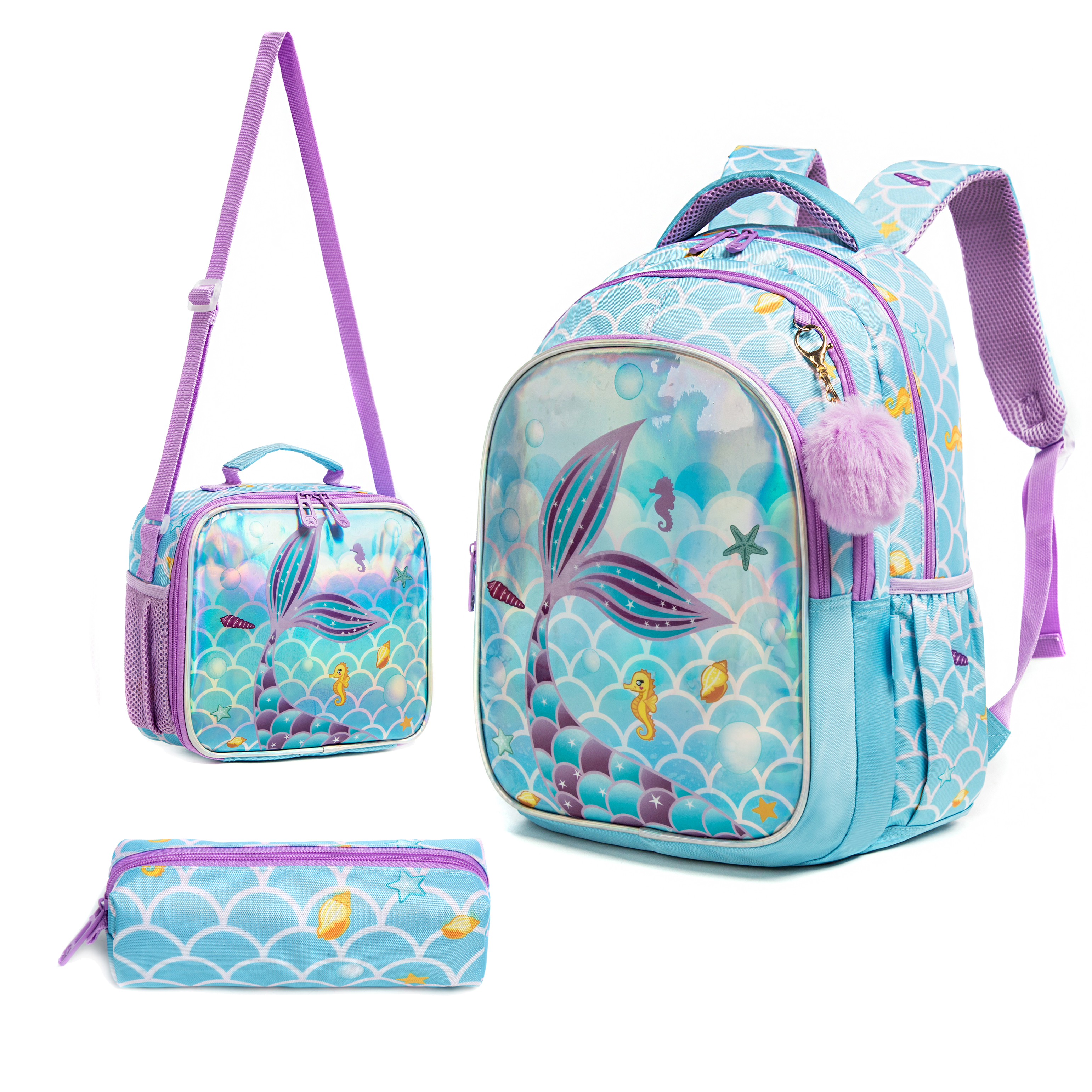 Meetbelify Cute  Blue Mermaid  - School Backpack Teen review and price