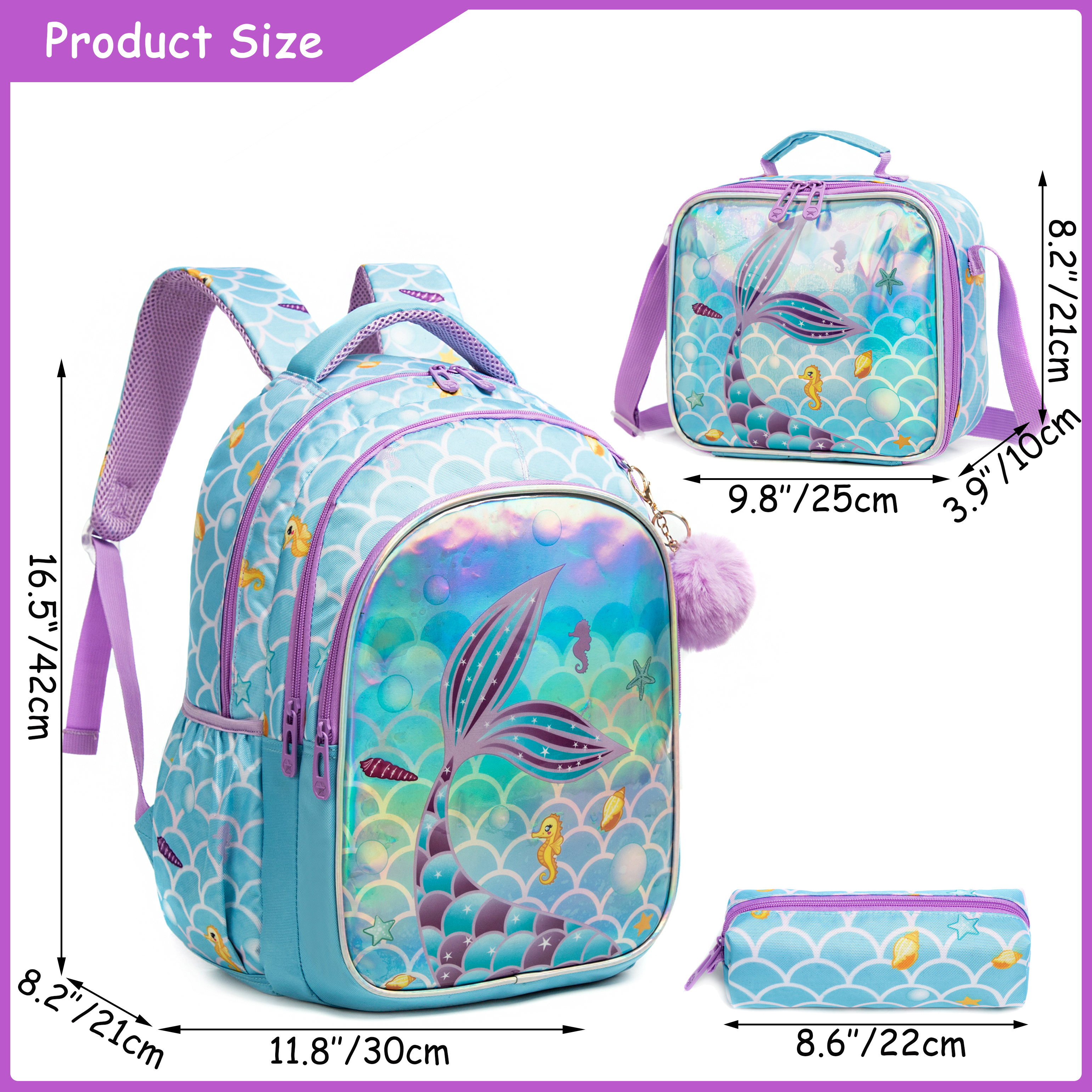 Meetbelify Cute  Blue Mermaid  - School Backpack Teen review and price